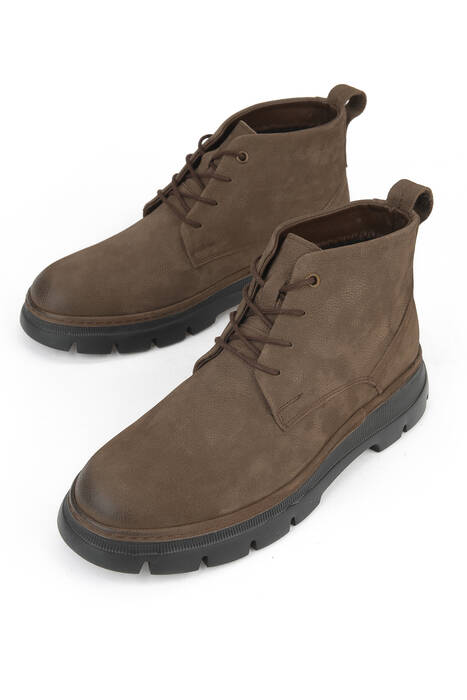 Hakiki Deri Erkek Bot Bej