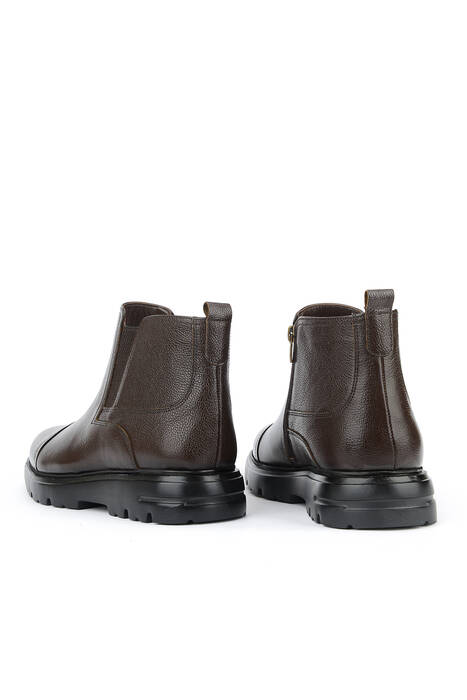 Hakiki Deri Erkek Bot Kahverengi