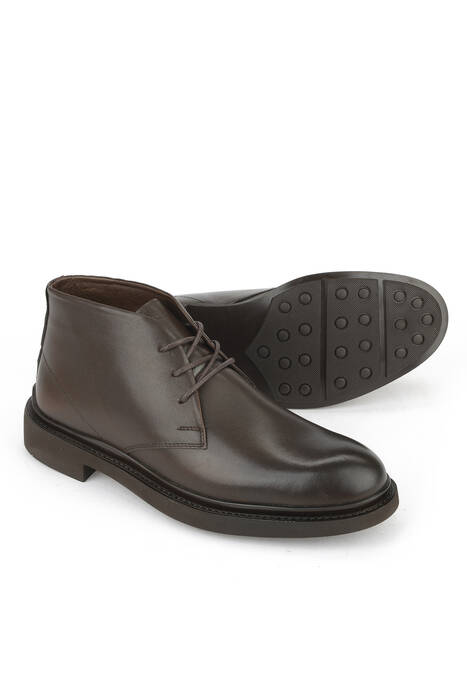 Hakiki Deri Erkek Bot Kahverengi