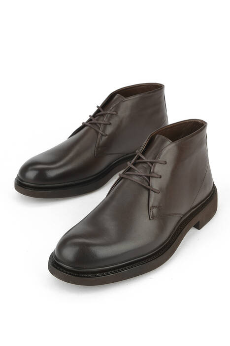 Hakiki Deri Erkek Bot Kahverengi