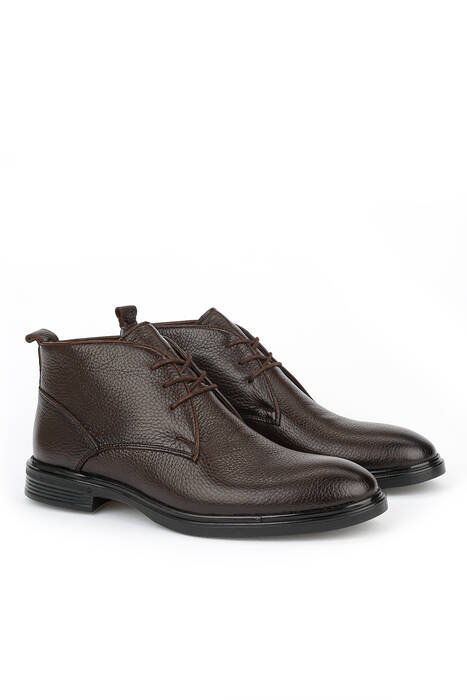 Hakiki Deri Erkek Bot Kahverengi