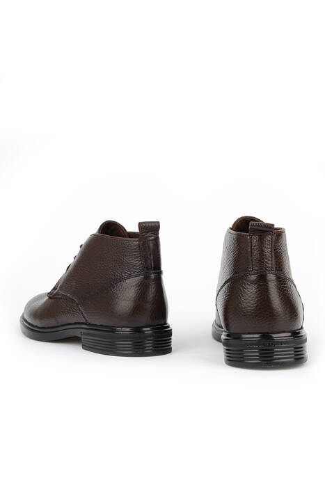 Hakiki Deri Erkek Bot Kahverengi