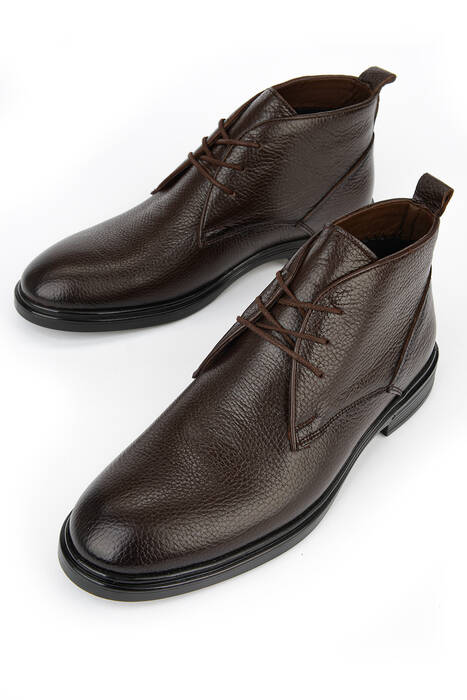 Hakiki Deri Erkek Bot Kahverengi