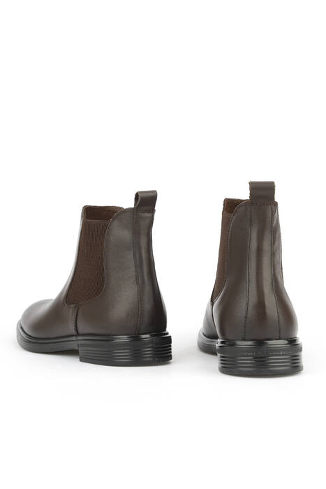 Hakiki Deri Erkek Bot Kahverengi