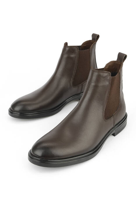 Hakiki Deri Erkek Bot Kahverengi