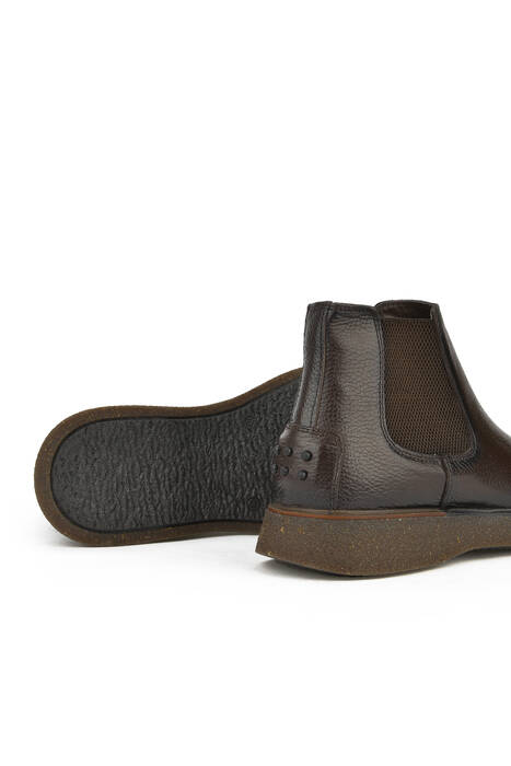 Hakiki Deri Erkek Bot Kahverengi