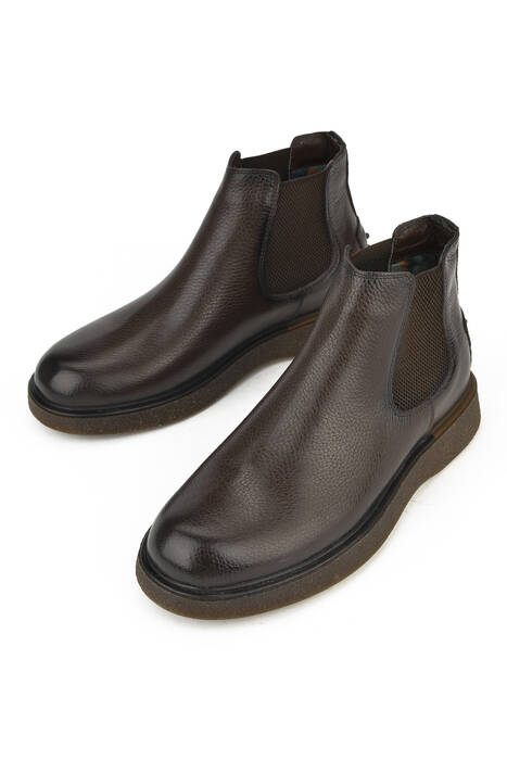 Hakiki Deri Erkek Bot Kahverengi