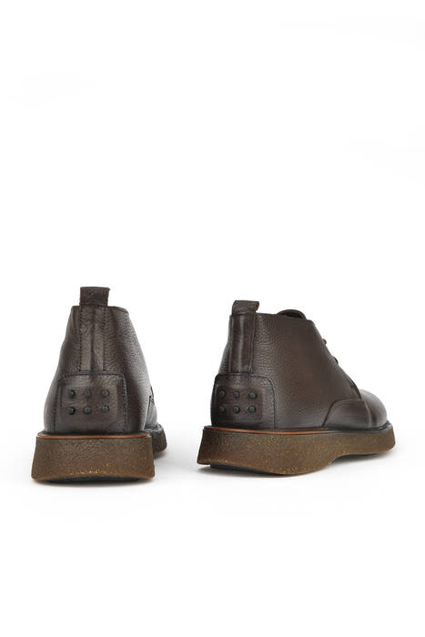 Hakiki Deri Erkek Bot Kahverengi