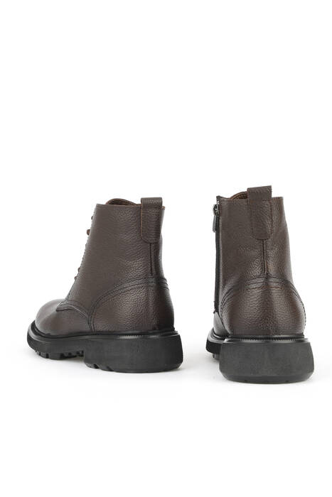 Hakiki Deri Erkek Bot Kahverengi