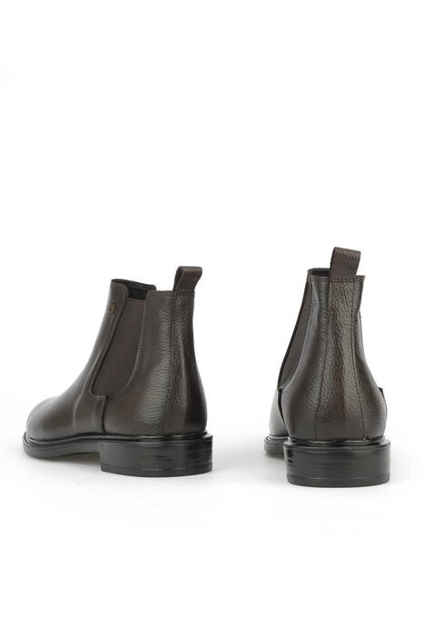 Hakiki Deri Erkek Bot Kahverengi