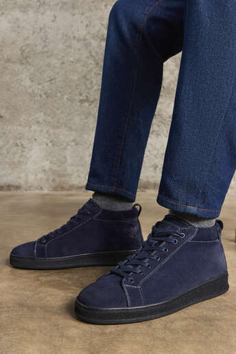 Ziya - Hakiki Deri Erkek Bot Lacivert