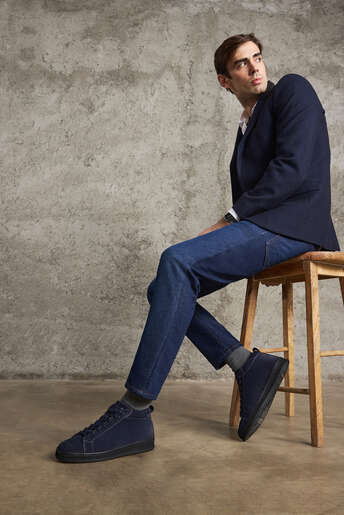 Ziya - Hakiki Deri Erkek Bot Lacivert (1)