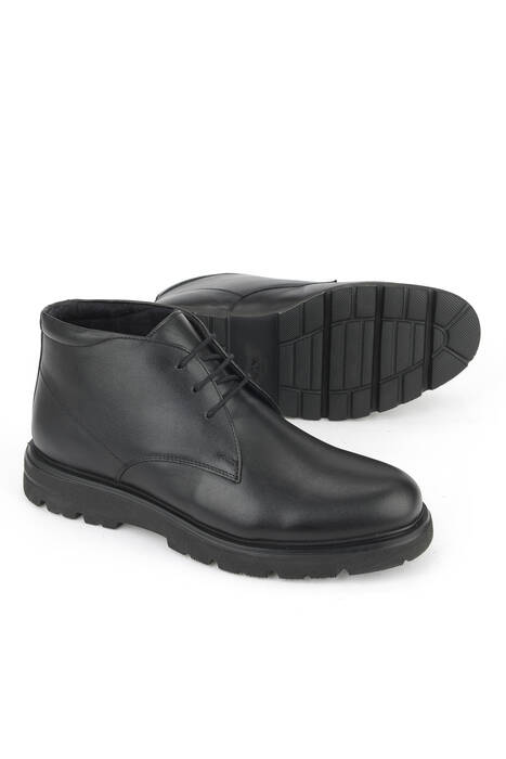 Hakiki Deri Erkek Bot Siyah