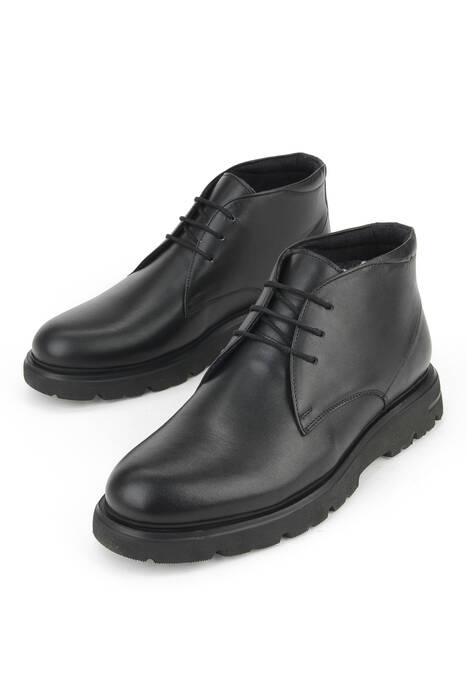 Hakiki Deri Erkek Bot Siyah