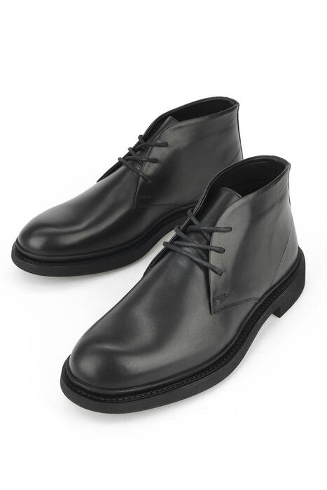 Hakiki Deri Erkek Bot Siyah
