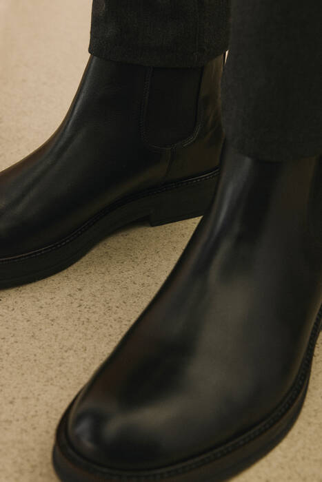 Hakiki Deri Erkek Bot Siyah