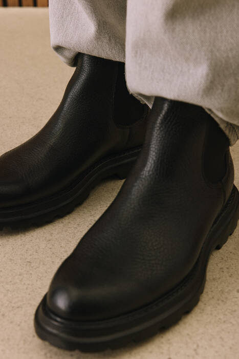 Hakiki Deri Erkek Bot Siyah