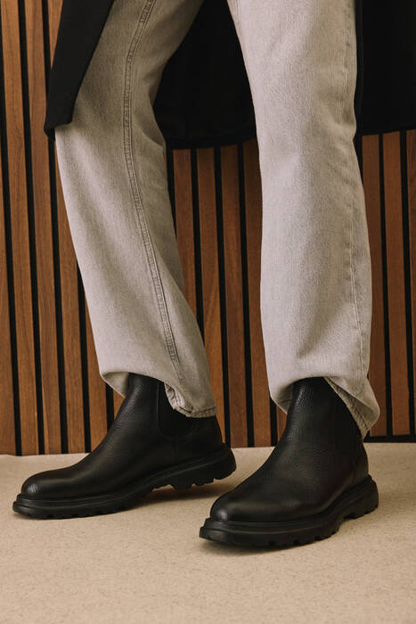 Hakiki Deri Erkek Bot Siyah