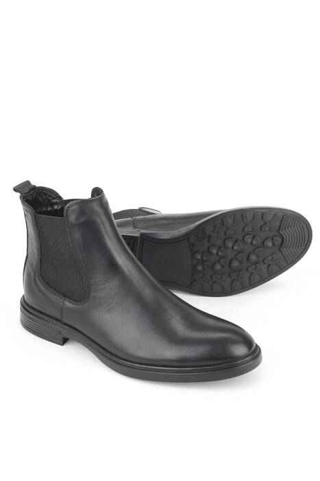 Hakiki Deri Erkek Bot Siyah