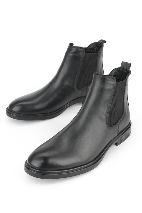 Hakiki Deri Erkek Bot Siyah