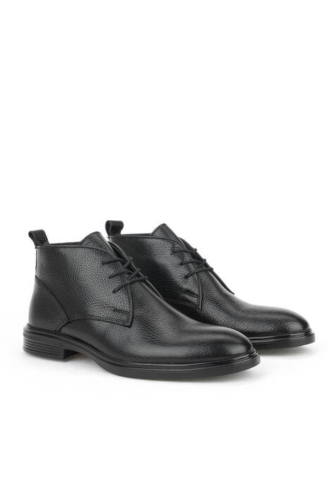 Hakiki Deri Erkek Bot Siyah