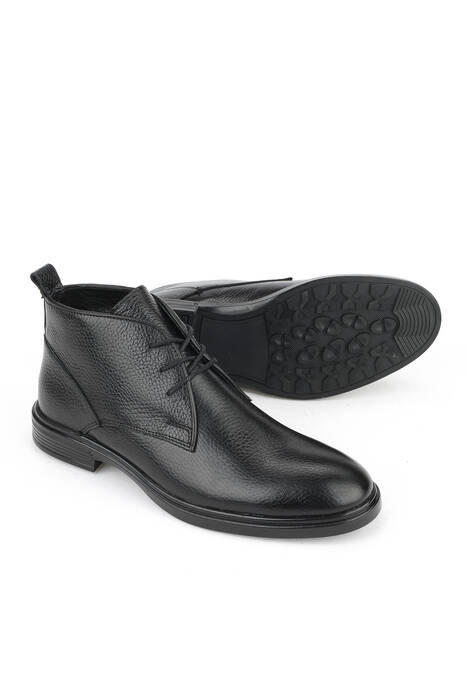 Hakiki Deri Erkek Bot Siyah