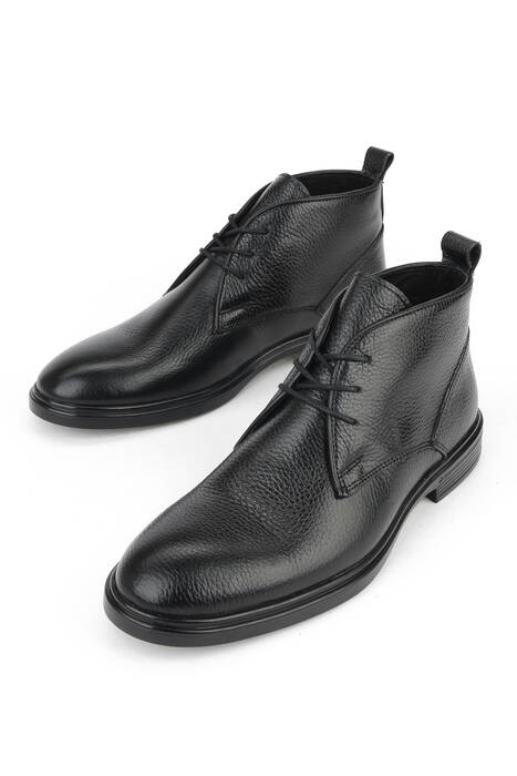 Hakiki Deri Erkek Bot Siyah