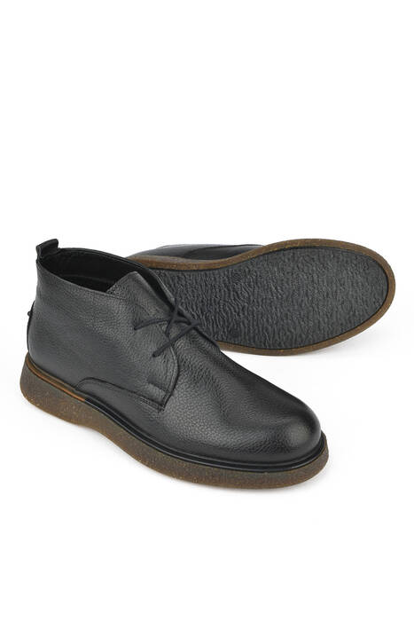 Hakiki Deri Erkek Bot Siyah