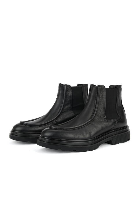 Hakiki Deri Erkek Bot Siyah