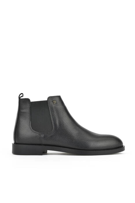 Black Genuine Leather Men's Boots