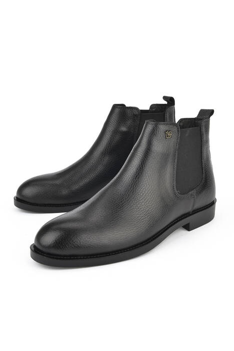Black Genuine Leather Men's Boots