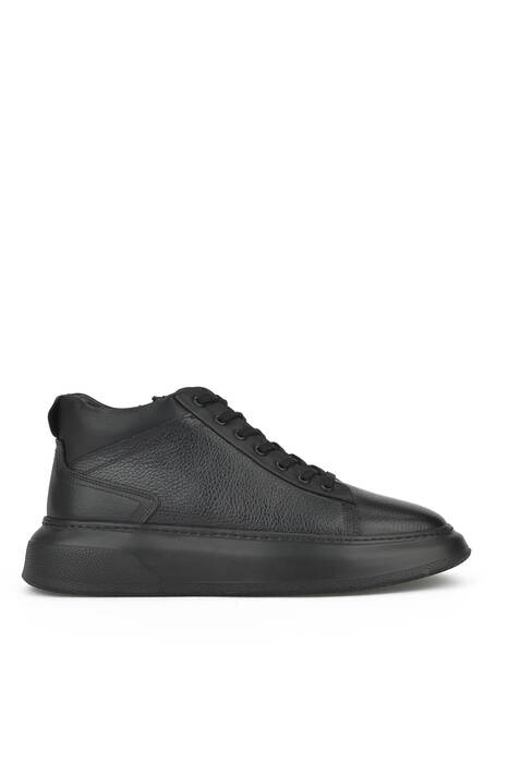 Black Genuine Leather Men's Boots
