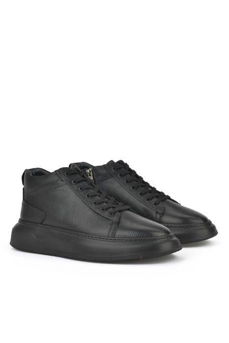 Black Genuine Leather Men's Boots