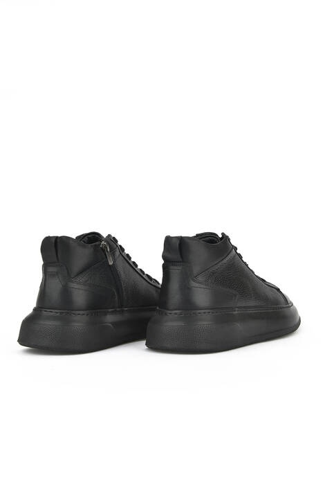 Black Genuine Leather Men's Boots