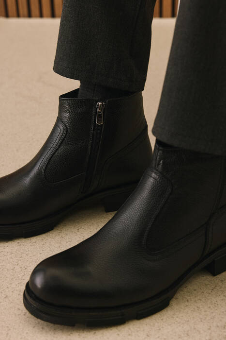Hakiki Deri Erkek Bot Siyah