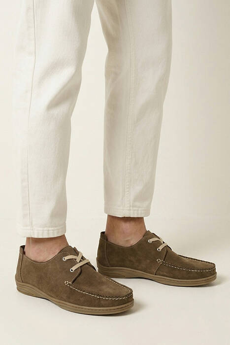 Hakiki Deri Erkek Günlük Ayakkabı Bej