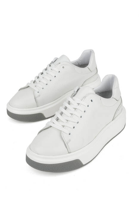 Hakiki Deri Erkek Günlük Ayakkabı Beyaz