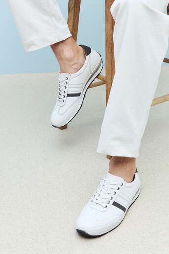 Ziya - Hakiki Deri Erkek Günlük Ayakkabı Beyaz