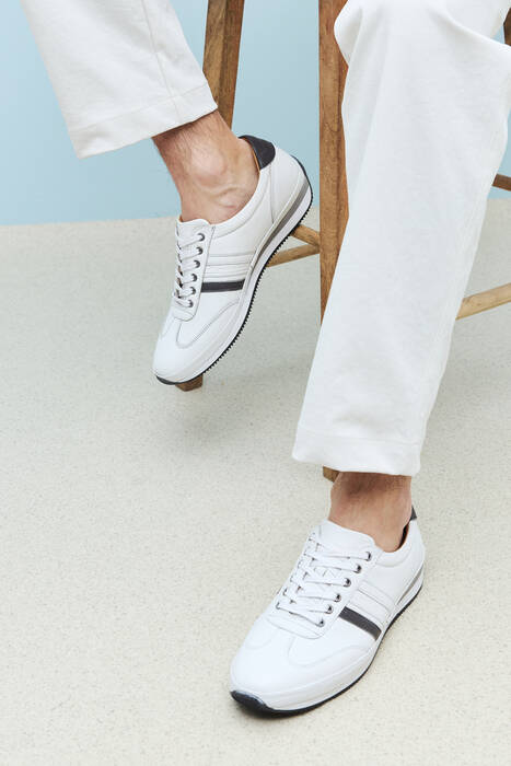 Hakiki Deri Erkek Günlük Ayakkabı Beyaz