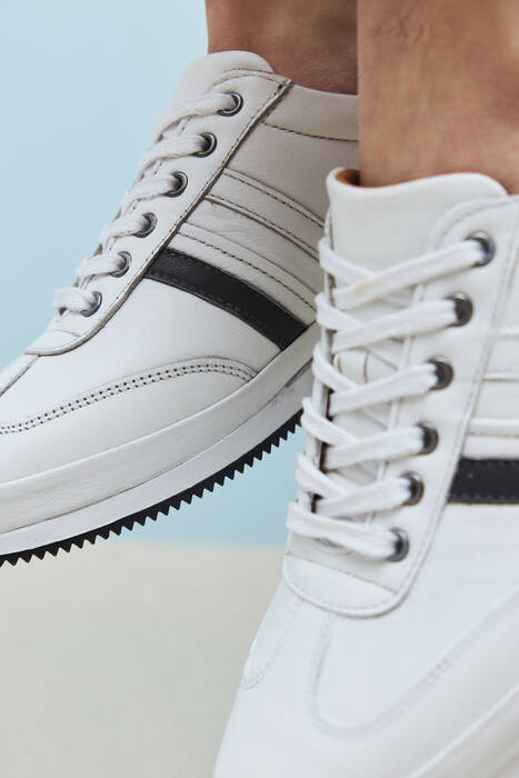 Hakiki Deri Erkek Günlük Ayakkabı Beyaz