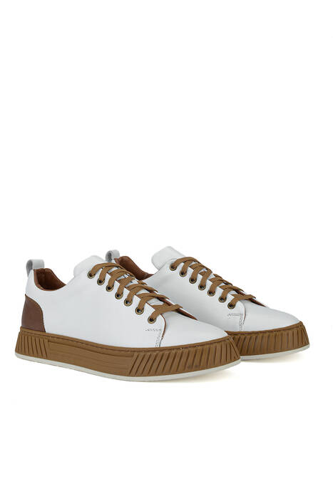 Hakiki Deri Erkek Günlük Ayakkabı Beyaz