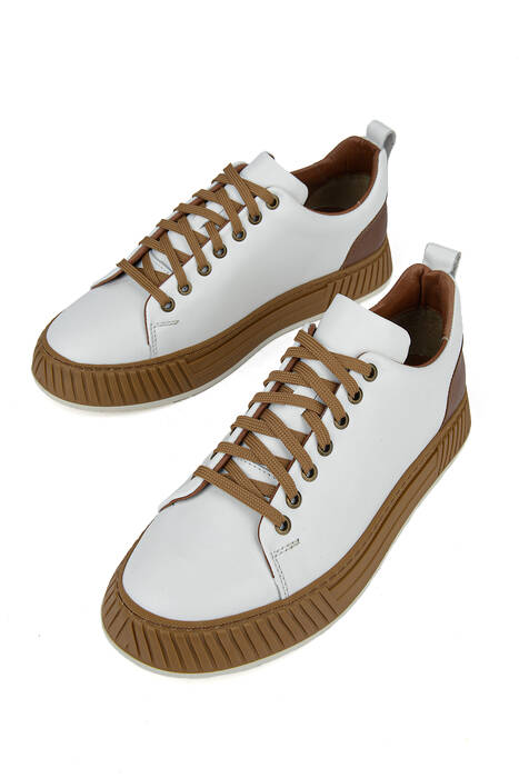 Hakiki Deri Erkek Günlük Ayakkabı Beyaz