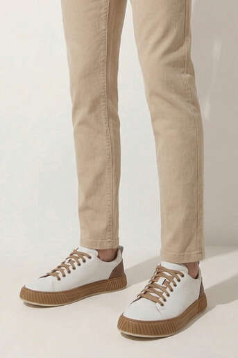 Ziya - Hakiki Deri Erkek Günlük Ayakkabı Beyaz