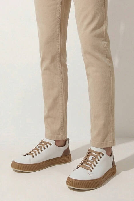 Hakiki Deri Erkek Günlük Ayakkabı Beyaz