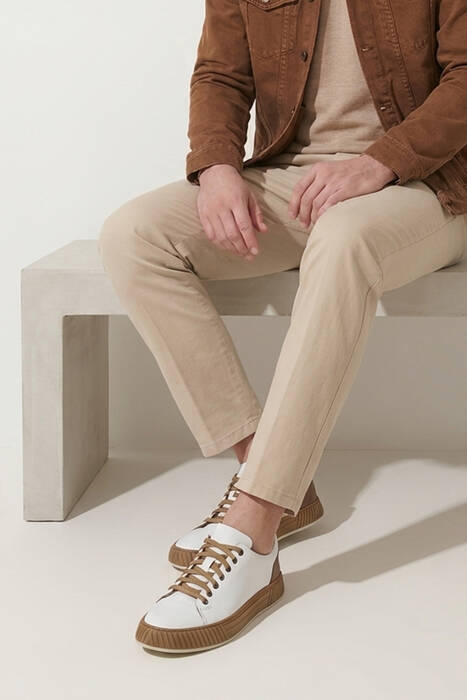 Hakiki Deri Erkek Günlük Ayakkabı Beyaz