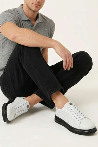 Ziya - Hakiki Deri Erkek Günlük Ayakkabı Beyaz