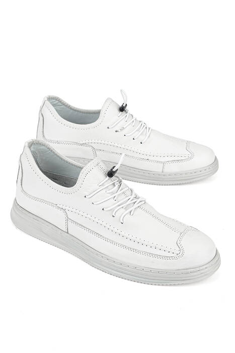 Hakiki Deri Erkek Günlük Ayakkabı Beyaz