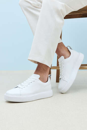 Ziya - Hakiki Deri Erkek Günlük Ayakkabı Beyaz Ziya - Hakiki Deri Erkek Günlük Ayakkabı Beyaz