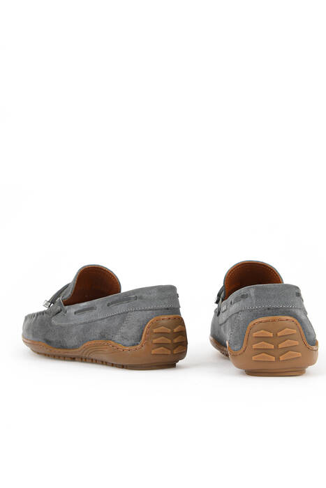 Hakiki Deri Erkek Günlük Ayakkabı Gri