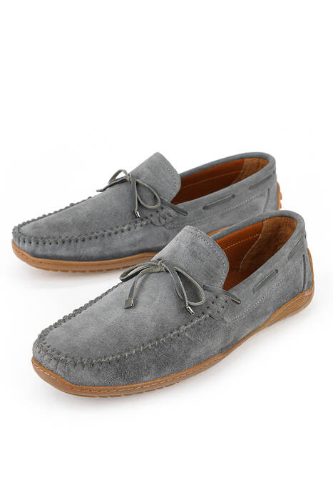 Hakiki Deri Erkek Günlük Ayakkabı Gri